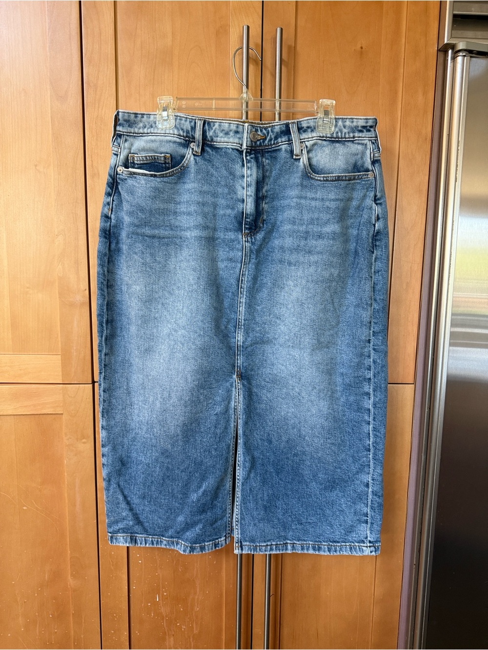 Lands' End Medium Blue Denim Pencil Skirt